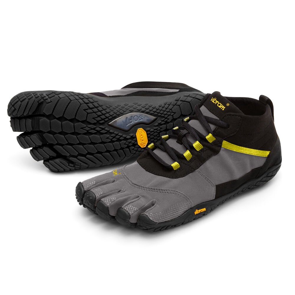 Vibram Five Fingers Mens V-Trek - Barefoot Shoes Black/Grey - STX975263